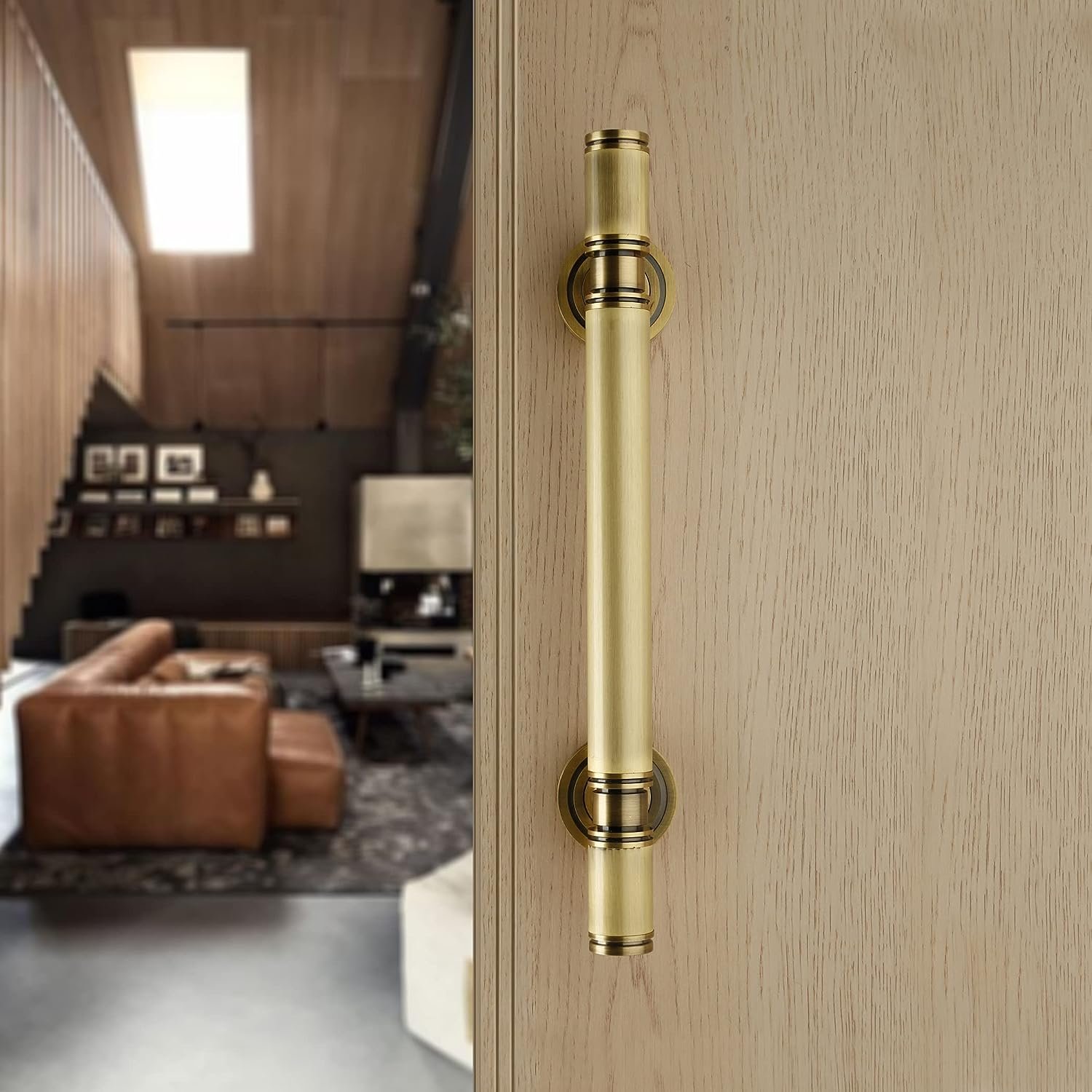 LAPO 12 Inch Full Brass Main Door Handle, Door Handles for Main Door,